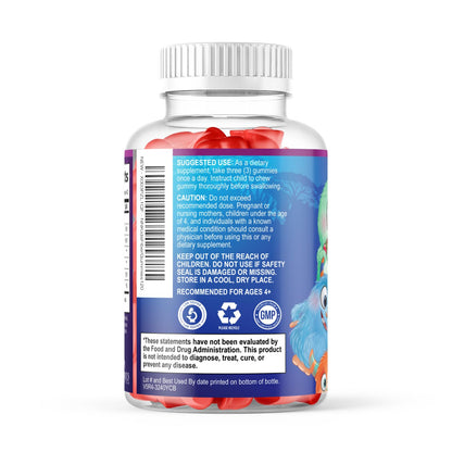 Fiber Gummies for Kids 4g Per Serving - Daily Fiber Gummy Supplement for Kids - Soluble Inulin Prebiotic Gummy for Digestive Health Support - Plant-Based Regularity - dailyvitalstore