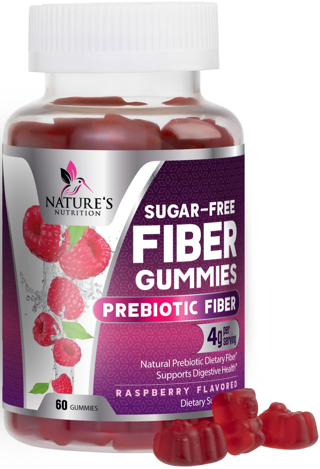 Fiber Gummies – Sugar Free Prebiotic Plant-Based Fiber 4g per Serving Supplement - Improved Soluble Formula Supports Digestive Health & Regularity - Non-GMO, - dailyvitalstore