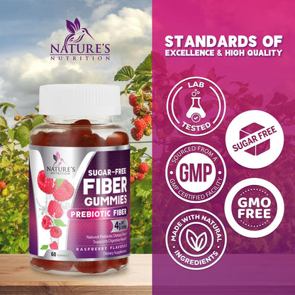 Fiber Gummies – Sugar Free Prebiotic Plant-Based Fiber 4g per Serving Supplement - Improved Soluble Formula Supports Digestive Health & Regularity - Non-GMO, - dailyvitalstore