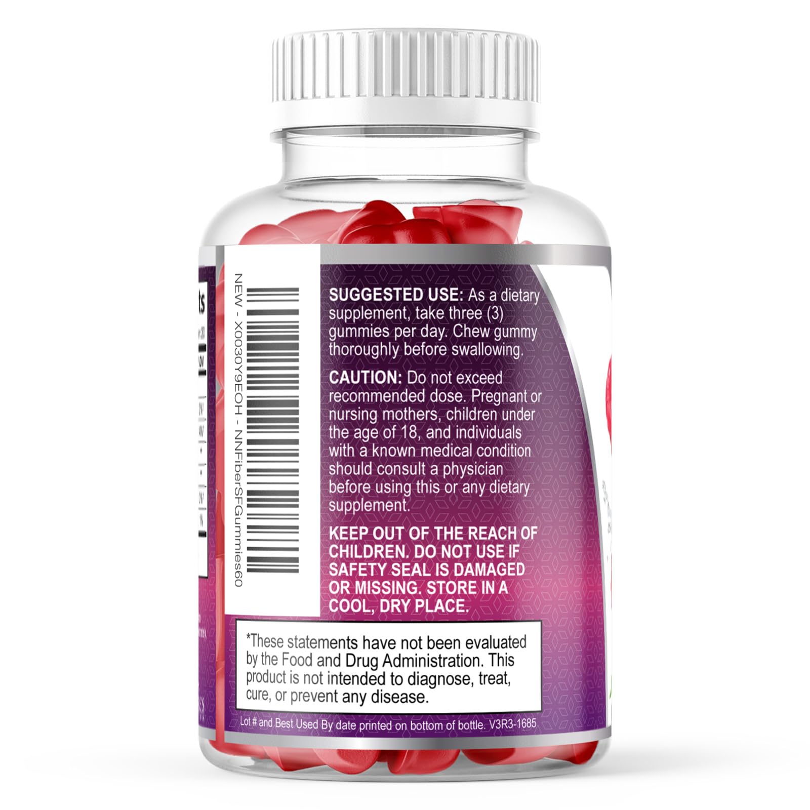 Fiber Gummies – Sugar Free Prebiotic Plant-Based Fiber 4g per Serving Supplement - Improved Soluble Formula Supports Digestive Health & Regularity - Non-GMO, - dailyvitalstore