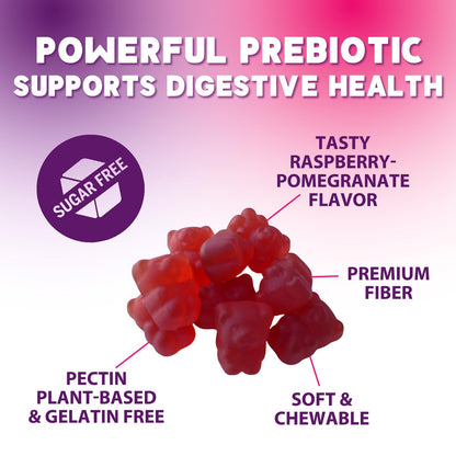 Fiber Gummies – Sugar Free Prebiotic Plant-Based Fiber 4g per Serving Supplement - Improved Soluble Formula Supports Digestive Health & Regularity - Non-GMO, - dailyvitalstore