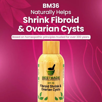 Fibroid Shrink & Ovarian Cysts BM36 - Helps Shrink Fibroids and Ovarian Cysts, Balance Estrogen Levels and Prevent Regrowth, Support for Menstrual Pain and Painful Intercourse, 30 mL Drops | Bestmade - dailyvitalstore