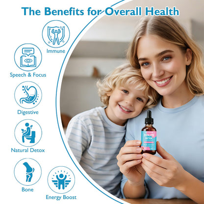 Ficpoud Zeolite Detox for Kids & Adults – Pure Zeolite clinoptilolite Liquid Drops with Vitamin B12, C & D3 – Gentle Daily Cleanse for Gut, Immune, Energy & Speech Support, Strawberry Flavor, 2 Fl Oz - dailyvitalstore