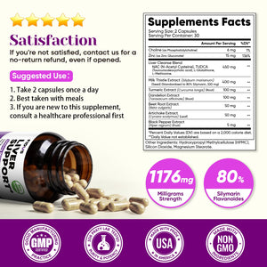 Fidus Milk Thistle Liver Liver Cleanse Detox & Detox Capsules - 400mg Silymarin with TUDCA, NAC, Turmeric & Dandelion Root for Liver Support - 60 Capsules - dailyvitalstore