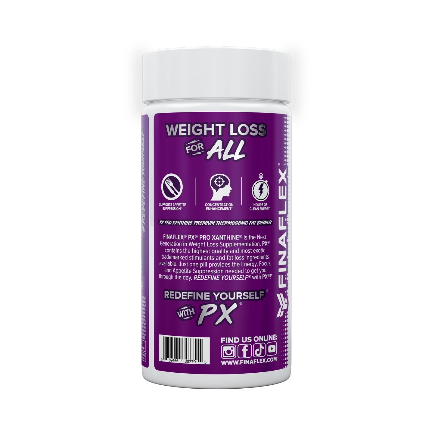 FINAFLEX PX PRO Xanthine - 60 Capsules - Thermogenic - Promotes Energy, Focus & Appetite Suppression - dailyvitalstore