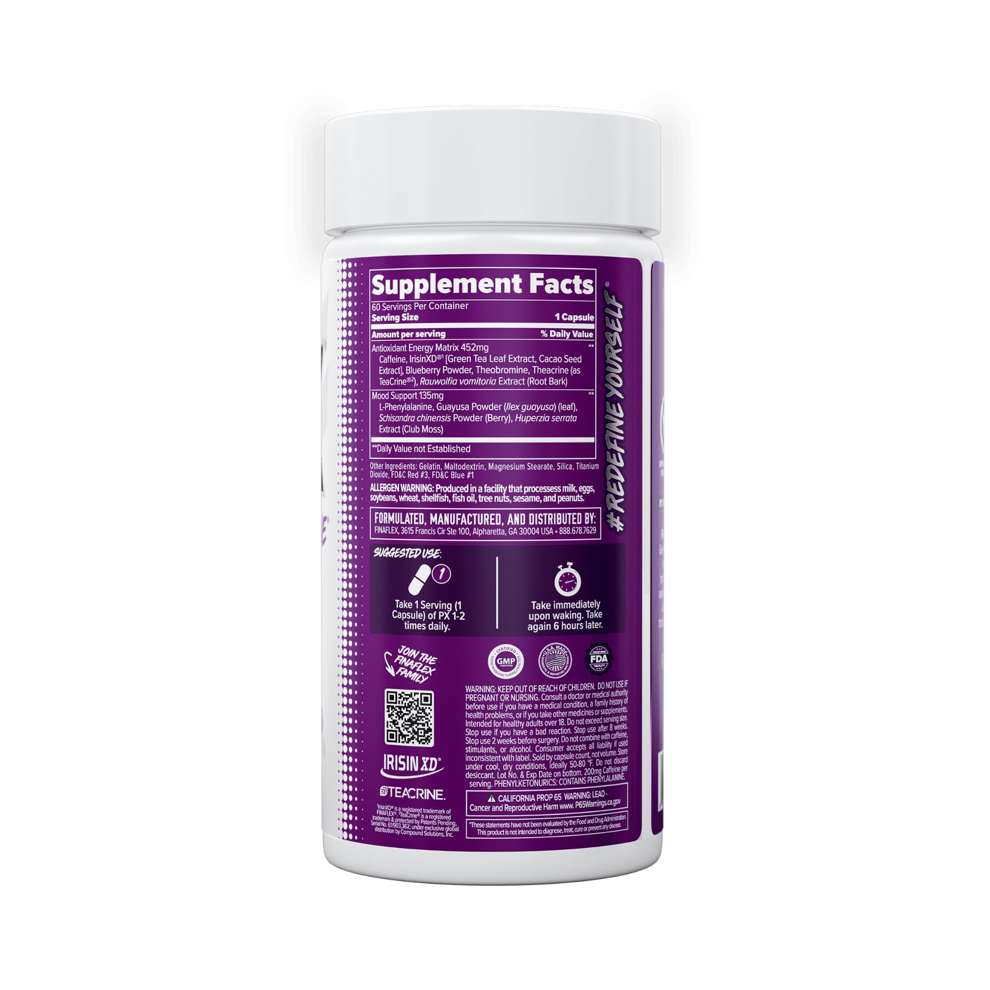 FINAFLEX PX PRO Xanthine - 60 Capsules - Thermogenic - Promotes Energy, Focus & Appetite Suppression - dailyvitalstore