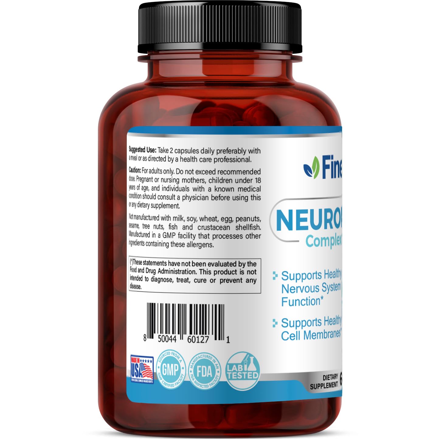 FineLand NEUROMATRIX Complex Formula, Advanced Cognitive and Nerve Support Supplement, High Potency Vitamin B12, Alpha Lipoic Acid and Acetyl-L-Carnitine, 60 Capsules - dailyvitalstore