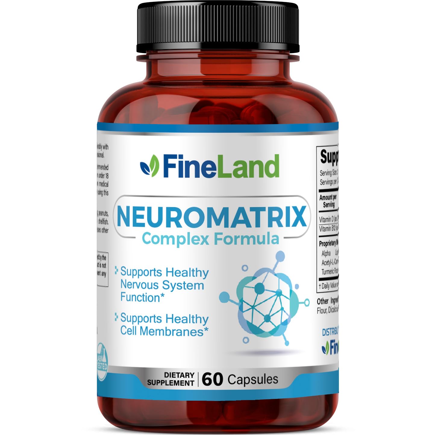 FineLand NEUROMATRIX Complex Formula, Advanced Cognitive and Nerve Support Supplement, High Potency Vitamin B12, Alpha Lipoic Acid and Acetyl-L-Carnitine, 60 Capsules - dailyvitalstore