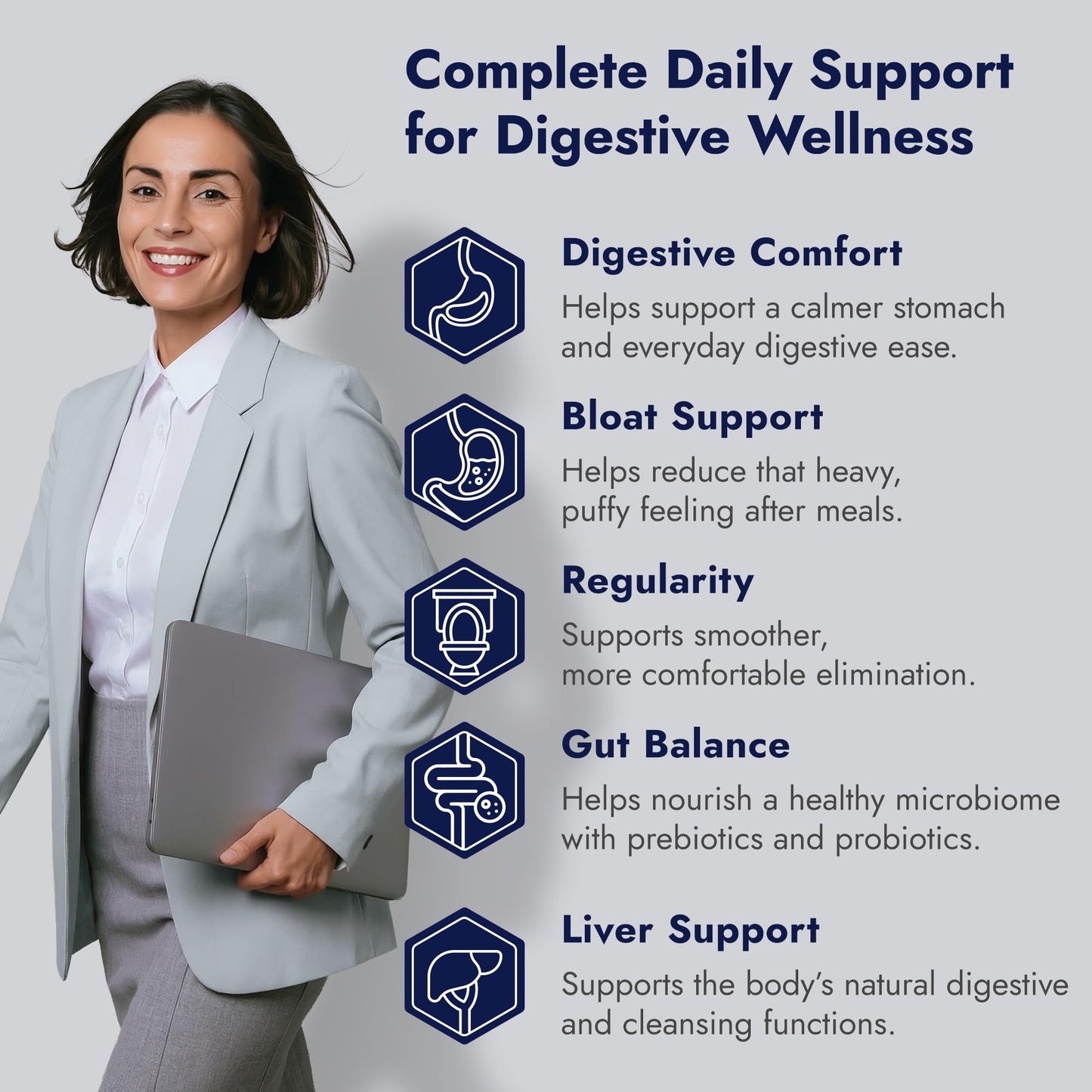 Finessa Digestive Probiotic Drink - 2in1 Digestive Health, Liver Cleanse Detox & Repair | Constipation, Gas and Bloating Relief | Gut Health Blend with Prebiotics & Probiotics - dailyvitalstore