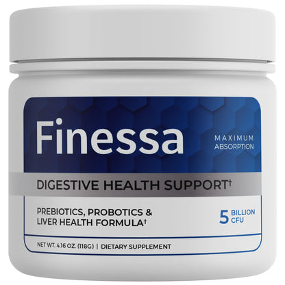 Finessa Digestive Probiotic Drink - 2in1 Digestive Health, Liver Cleanse Detox & Repair | Constipation, Gas and Bloating Relief | Gut Health Blend with Prebiotics & Probiotics - dailyvitalstore