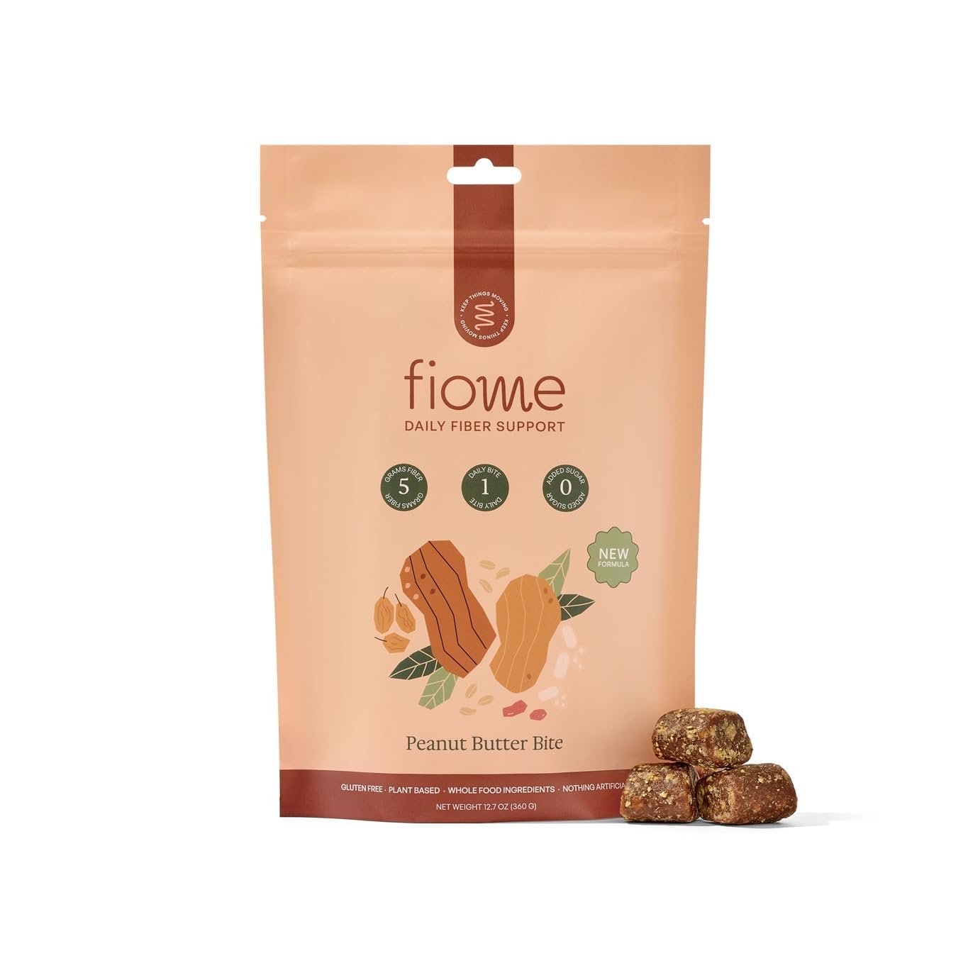 Fiome Fiber Bites - 5g Daily Fiber Supplement - Supports Regularity, Digestion and Gut Health - All Natural Ingredients, 30 Servings, Peanut Butter Flavor - dailyvitalstore
