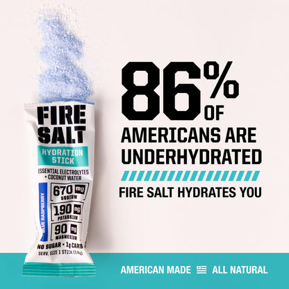 Fire Science Fire Salt Hydration Sticks, Electrolytes & Coconut Water, Hydration Drink Mix with Magnesium, Potassium & Sodium, Zero Sugar, Single Serve On the Go Packs, - dailyvitalstore