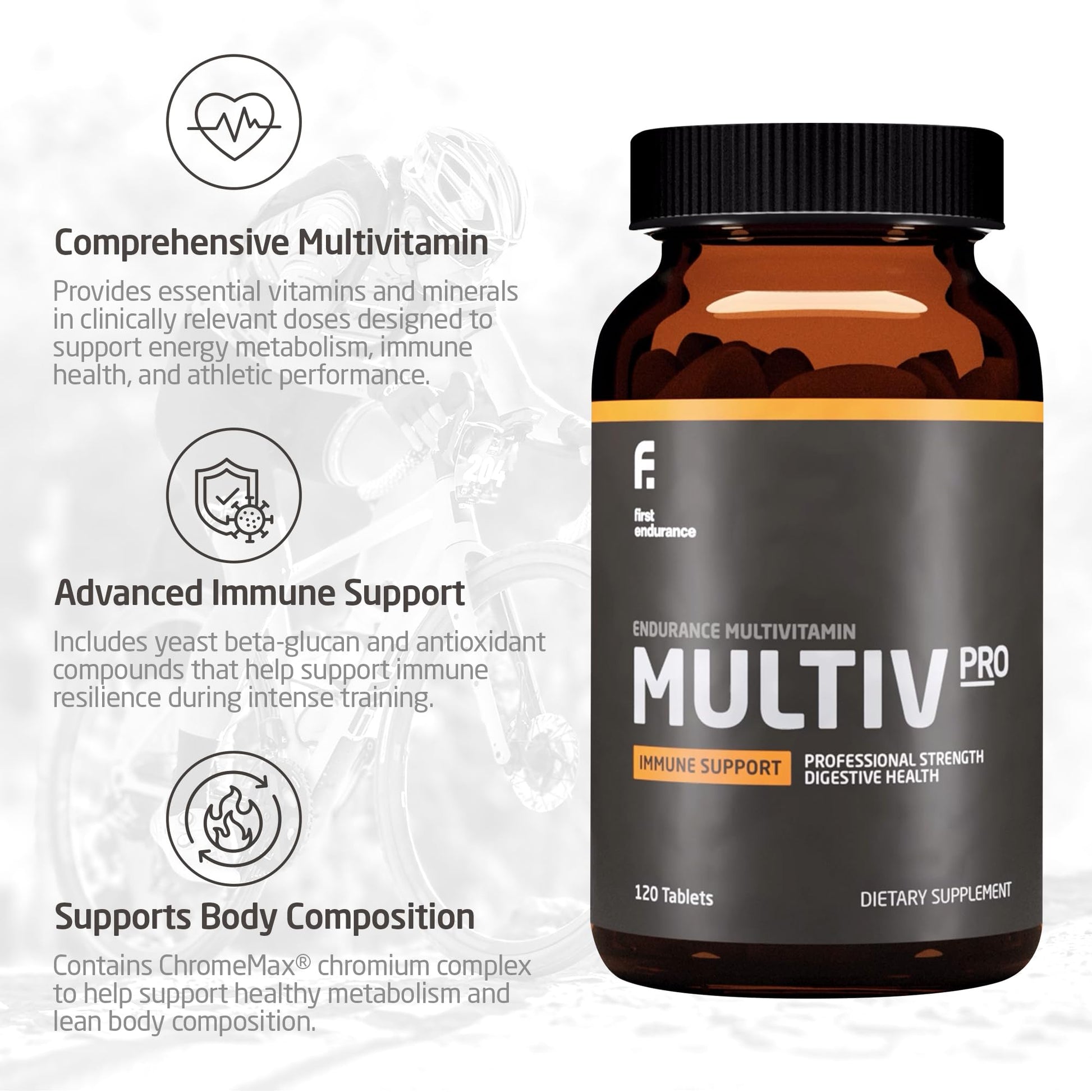 FIRST ENDURANCE MULTIV-PRO - Professional Grade Daily Multivitamin for Men and Women, Immune Support Vitamin Supplement for Energy, Sleep, Digestive Health, - dailyvitalstore