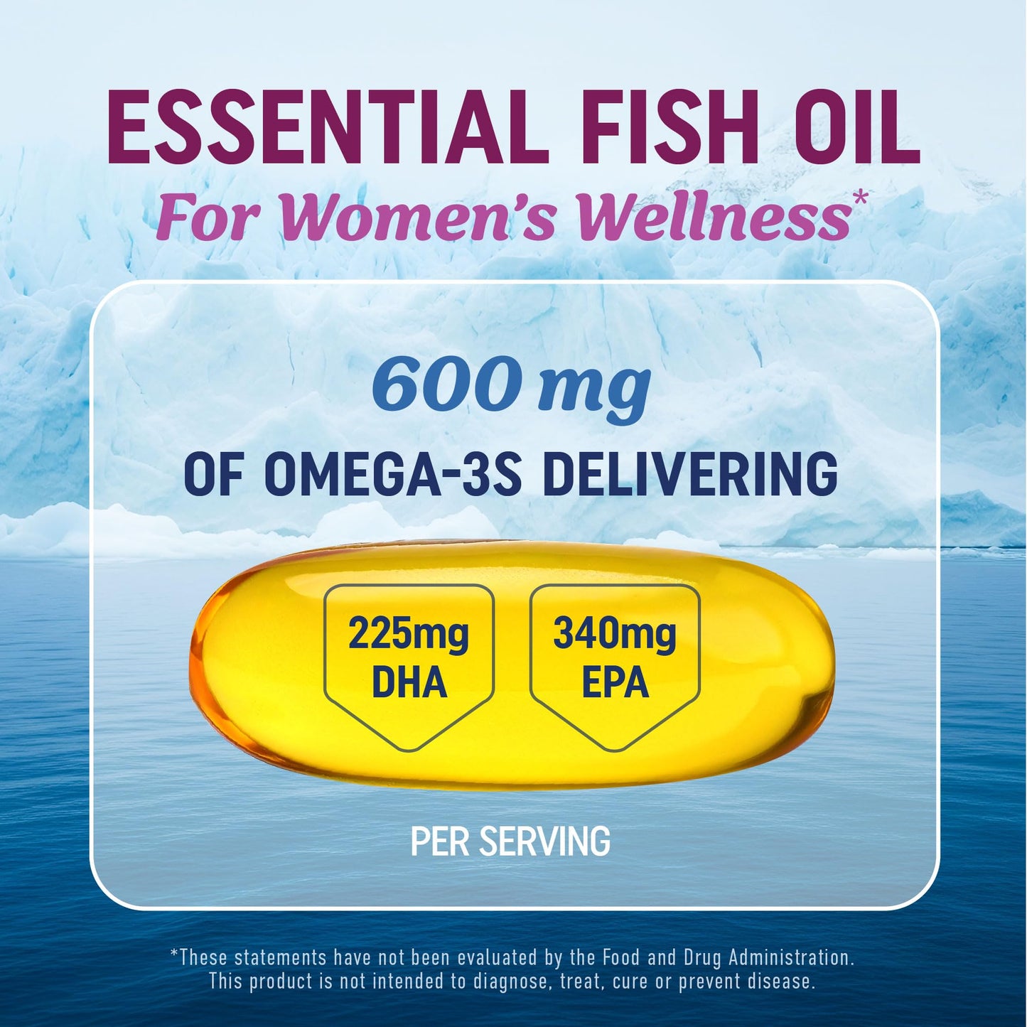 Fish Oil Omega 3 Supplements for Women | DHA + EPA | Heart Health, Hormone Balance, Skin & Wellness Support | 600MG Omega3 + 800MG Evening Primrose Oil - dailyvitalstore