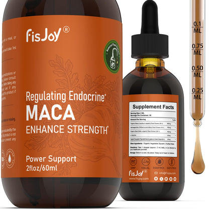 Fisjoy Organic Maca Liquid Drops with Ashwagandha & Beet Root – Supports Daily Vitality & Overall Wellness – Non-GMO, Vegan Herbal Supplement, 2 fl oz (60 mL) - dailyvitalstore