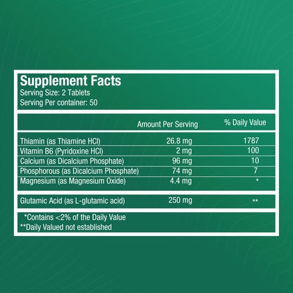 FITINA Brain Supplement with Vitamin B6 & Thiamine for Memory, Focus and Cognitive Support | High-Dose B Vitamins for Nervous System Brain Health, Daily Formula for Adults, 100 Tablets (1-Pack) - dailyvitalstore