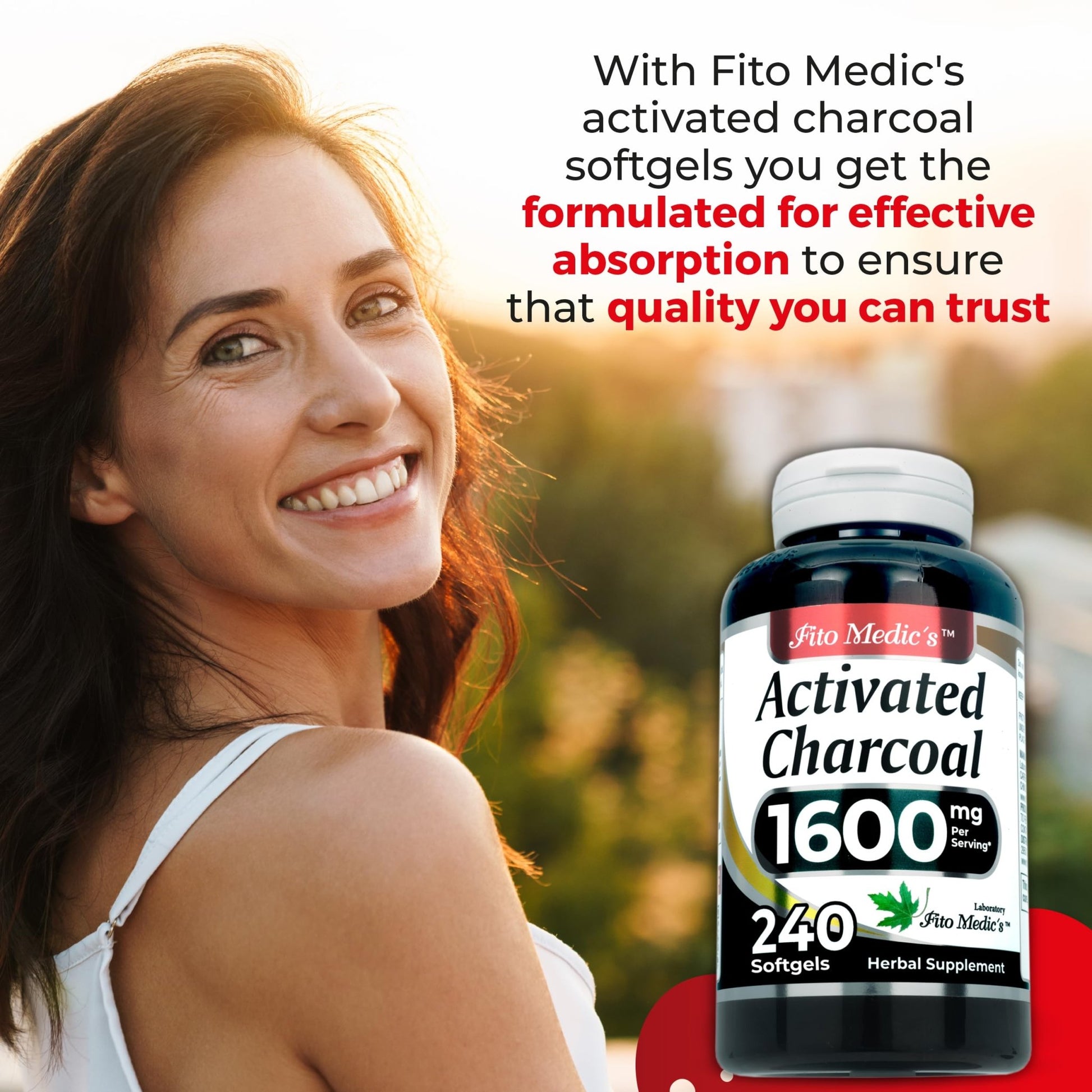 FITO MEDIC'S Lab | Activated Charcoal | 240 caps | Activated Charcoal Pills - dailyvitalstore