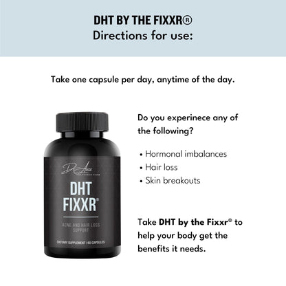 Fixxr DHT Support by Dr. Amie | with Saw Palmetto and Nettles | Acne and Hair Loss Support | 60 Capsules - dailyvitalstore