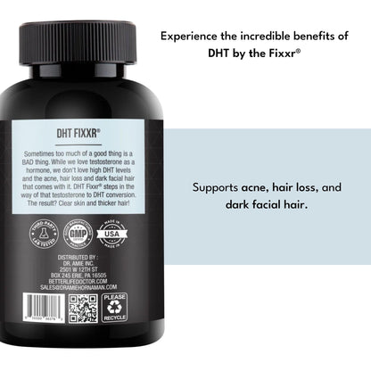 Fixxr DHT Support by Dr. Amie | with Saw Palmetto and Nettles | Acne and Hair Loss Support | 60 Capsules - dailyvitalstore