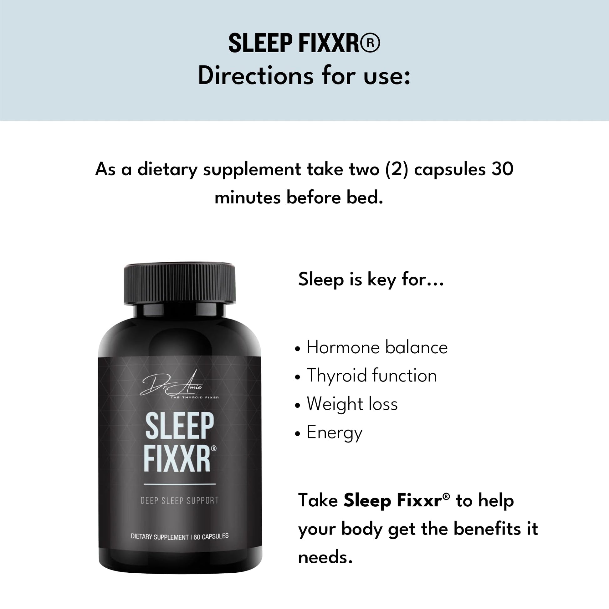 Fixxr Sleep Support by Dr. Amie | with Melatonin, Inositol, and Magnesium | 30 Day Supply, 60 Capsules - dailyvitalstore