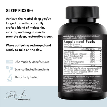 Fixxr Sleep Support by Dr. Amie | with Melatonin, Inositol, and Magnesium | 30 Day Supply, 60 Capsules - dailyvitalstore