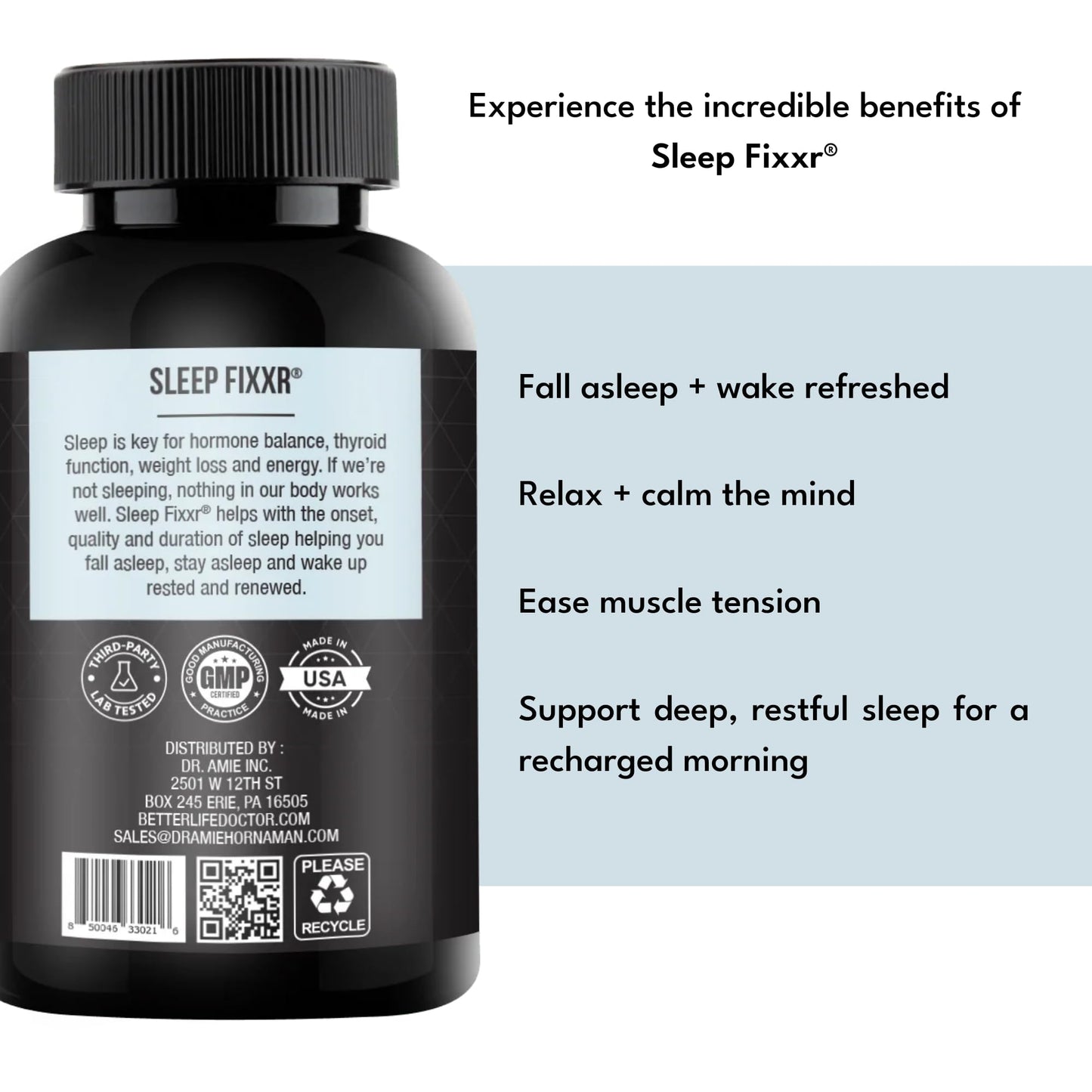 Fixxr Sleep Support by Dr. Amie | with Melatonin, Inositol, and Magnesium | 30 Day Supply, 60 Capsules - dailyvitalstore