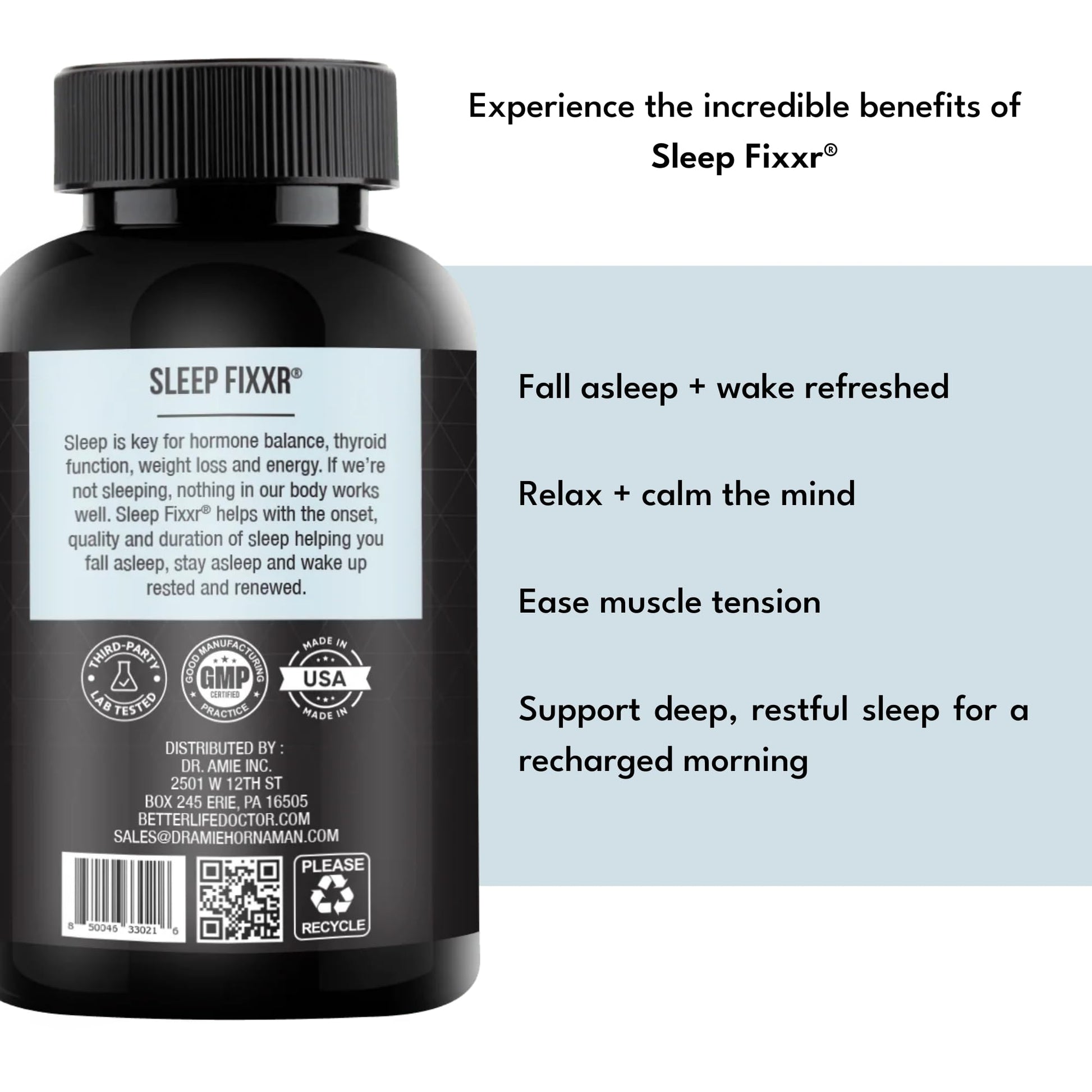 Fixxr Sleep Support by Dr. Amie | with Melatonin, Inositol, and Magnesium | 30 Day Supply, 60 Capsules - dailyvitalstore
