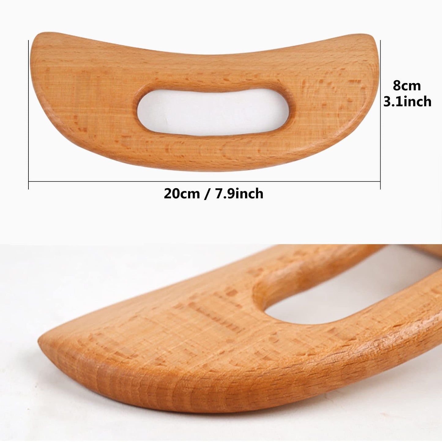 FKYzixeh Lymphatic Drainage Massager, Wooden Gua Sha Tool for Body, Manual Massage Scraper for Anti Cellulite and Relieve Muscle Fatigue, Body Gua Sha Paddle (Style A) - dailyvitalstore