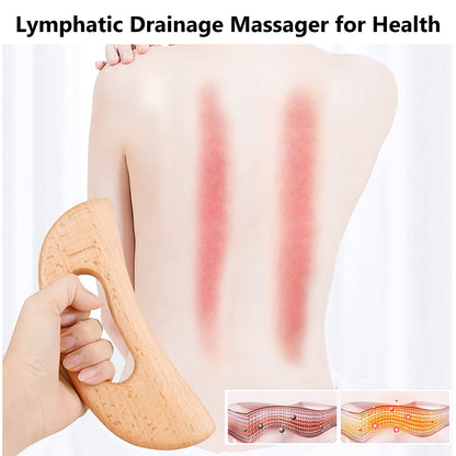 FKYzixeh Lymphatic Drainage Massager, Wooden Gua Sha Tool for Body, Manual Massage Scraper for Anti Cellulite and Relieve Muscle Fatigue, Body Gua Sha Paddle (Style A) - dailyvitalstore