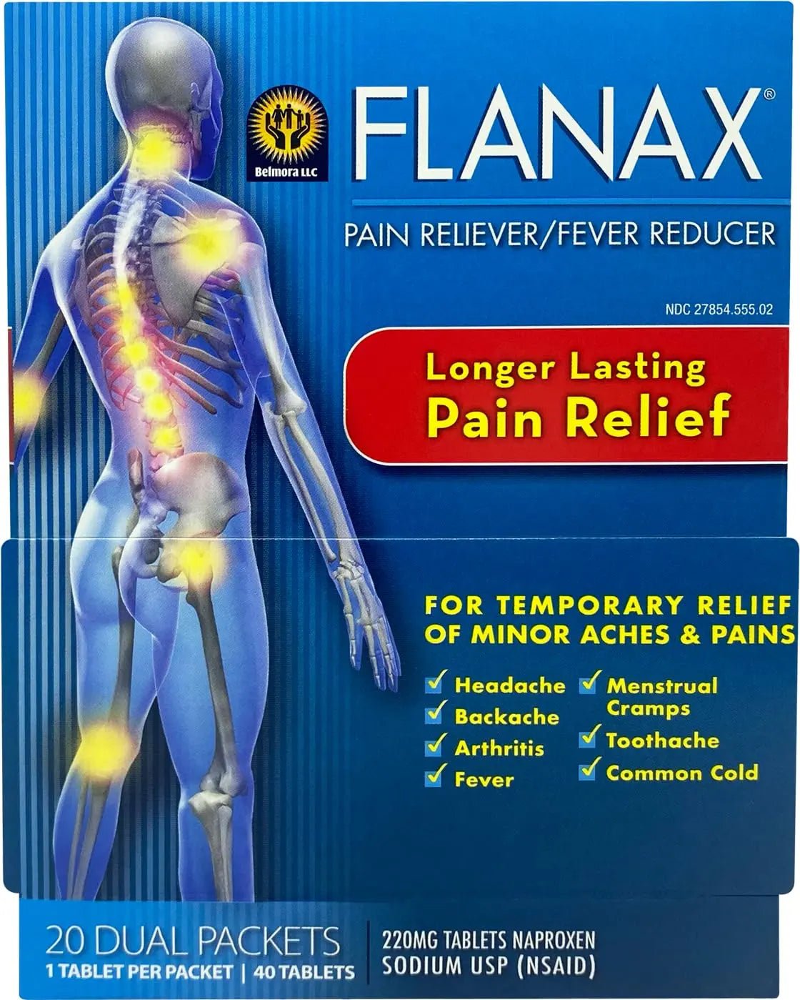 Flanax Pain Reliever Tablets 2ct Retail Dispenser - dailyvitalstore