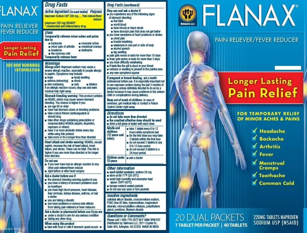 Flanax Pain Reliever Tablets 2ct Retail Dispenser - dailyvitalstore