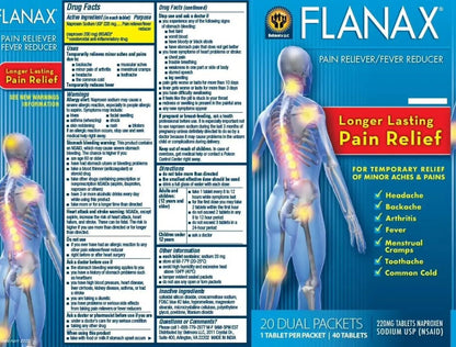 Flanax Pain Reliever Tablets 2ct Retail Dispenser - dailyvitalstore