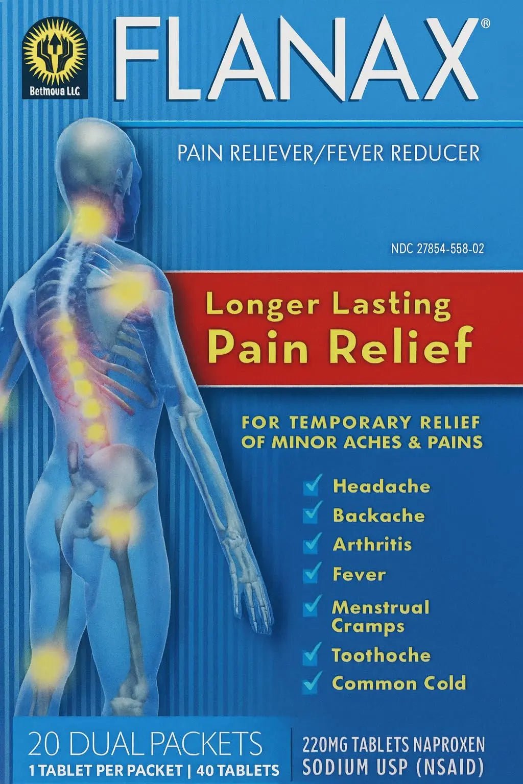 Flanax Pain Reliever Tablets 2ct Retail Dispenser - dailyvitalstore