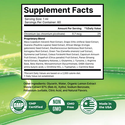 Flash Burn – Natural Plant-Based Liquid Supplement with Maca, Grape Seed, Green Tea & Ginseng – Made in USA, Non-GMO, Gluten-Free, Dairy-Free, Vegetarian - 2 Fl Oz (40 mL), 1 Month Supply - dailyvitalstore