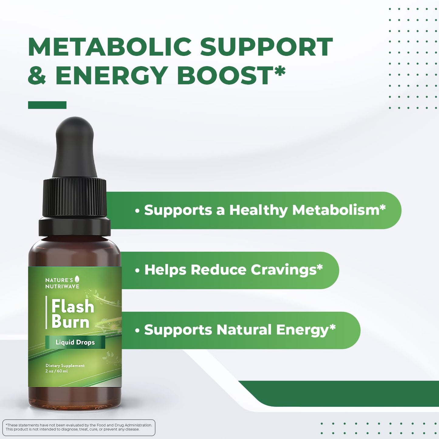 Flash Burn – Natural Plant-Based Liquid Supplement with Maca, Grape Seed, Green Tea & Ginseng – Made in USA, Non-GMO, Gluten-Free, Dairy-Free, Vegetarian - 2 Fl Oz (40 mL), 1 Month Supply - dailyvitalstore