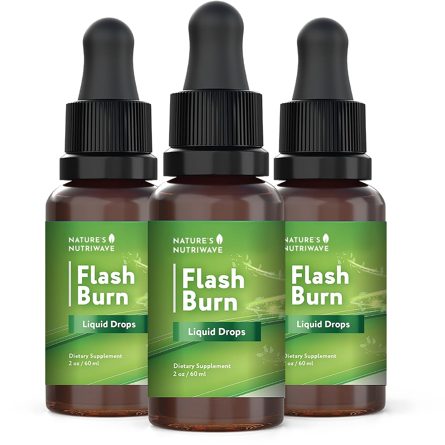 Flash Burn – Natural Plant-Based Liquid Supplement with Maca, Grape Seed, Green Tea & Ginseng – Made in USA, Non-GMO, Gluten-Free, Dairy-Free, Vegetarian - 2 Fl Oz (40 mL), 3 Month Supply - dailyvitalstore