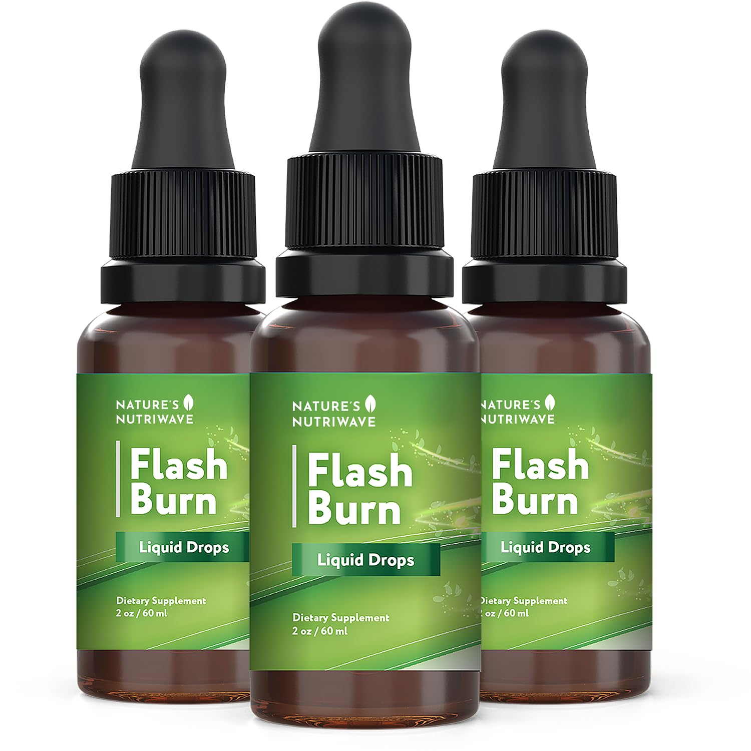 Flash Burn – Natural Plant-Based Liquid Supplement with Maca, Grape Seed, Green Tea & Ginseng – Made in USA, Non-GMO, Gluten-Free, Dairy-Free, Vegetarian - 2 Fl Oz (40 mL), 3 Month Supply - dailyvitalstore