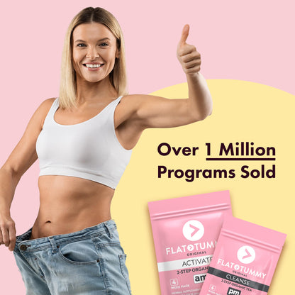 Flat Tummy Tea – 2-step, 4 Week Program – Detox Tea to Boost Energy & Reduce Bloating* - All Natural Detox Cleanse w/ Green Tea, Lemon Balm, Dandelion - dailyvitalstore