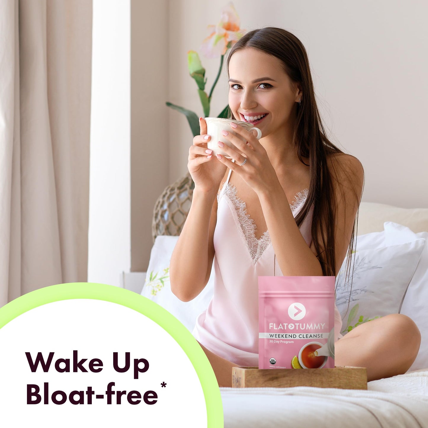 Flat Tummy Weekend Cleanse Tea - 30 Day Program - All Natural Colon Cleanse w/Senna and Dandelion Root, Provides Bloating Relief for Women - dailyvitalstore