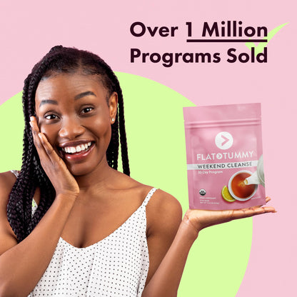 Flat Tummy Weekend Cleanse Tea - 30 Day Program - All Natural Colon Cleanse w/Senna and Dandelion Root, Provides Bloating Relief for Women - dailyvitalstore