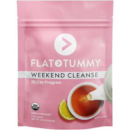 Flat Tummy Weekend Cleanse Tea - 30 Day Program - All Natural Colon Cleanse w/Senna and Dandelion Root, Provides Bloating Relief for Women - dailyvitalstore