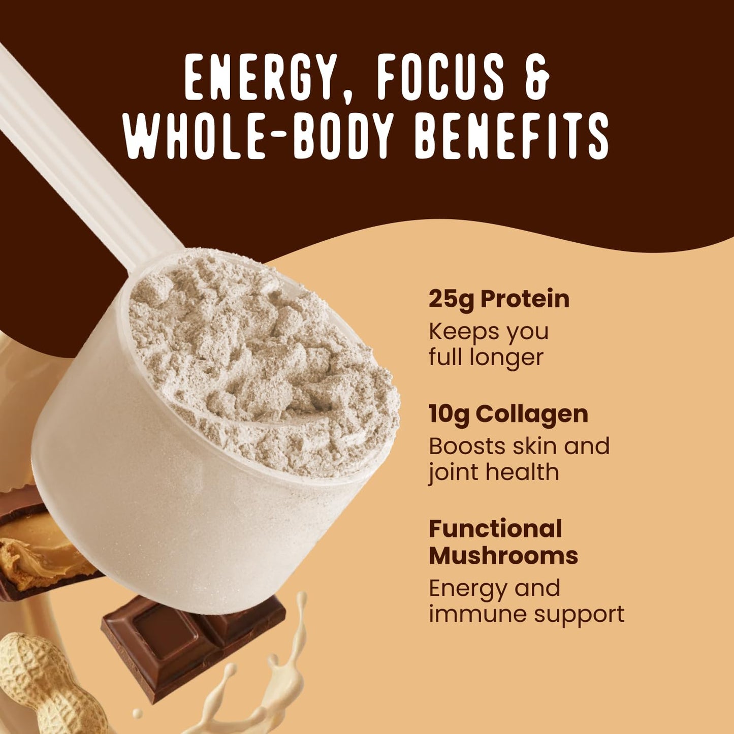 FlavCity Grass Fed Whey Chocolate Protein Powder - Chocolate Peanut Butter - 25g Protein & 10g Collagen - Made with Organic Cocoa & Coconut Milk - Gluten Free & No Added Sugars (20 Servings) - dailyvitalstore