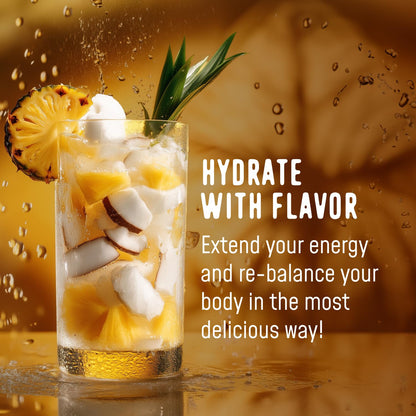 FlavCity Pineapple Coconut Electrolytes Powder Packets - 28 Hydration Packets - No Added Sugar - Hydration Powder with Real Fruit & Unrefined Sea Salt - dailyvitalstore