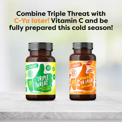FlavCity Vitamin D3, K2 & Zinc - Triple Threat Supplement - Daily or Seasonal Immune Support - Vitamin D with K2 for Enhanced Absorption - dailyvitalstore