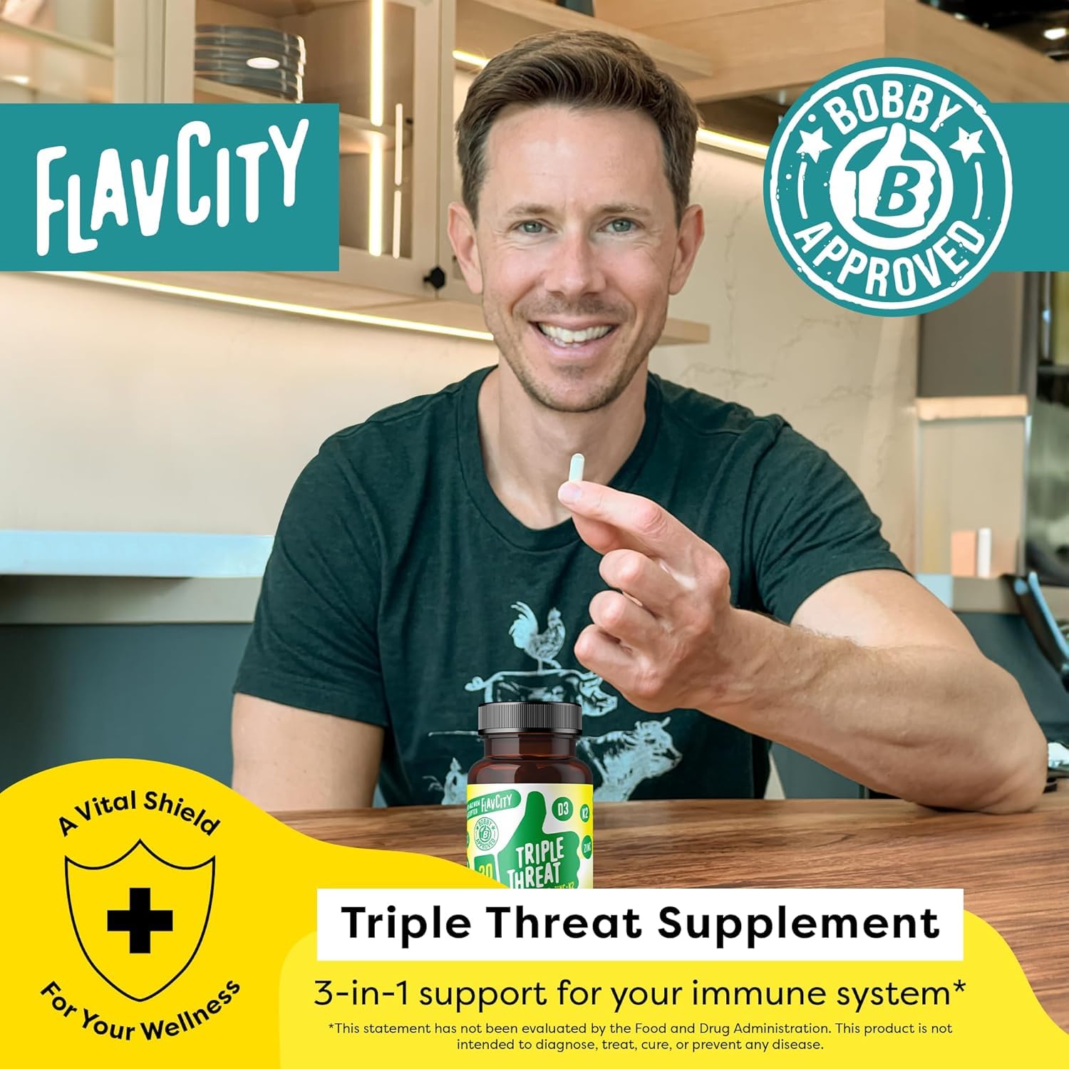 FlavCity Vitamin D3, K2 & Zinc - Triple Threat Supplement - Daily or Seasonal Immune Support - Vitamin D with K2 for Enhanced Absorption - dailyvitalstore