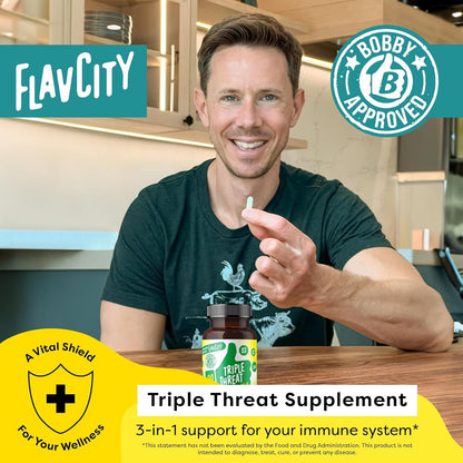 FlavCity Vitamin D3, K2 & Zinc - Triple Threat Supplement - Daily or Seasonal Immune Support - Vitamin D with K2 for Enhanced Absorption - dailyvitalstore