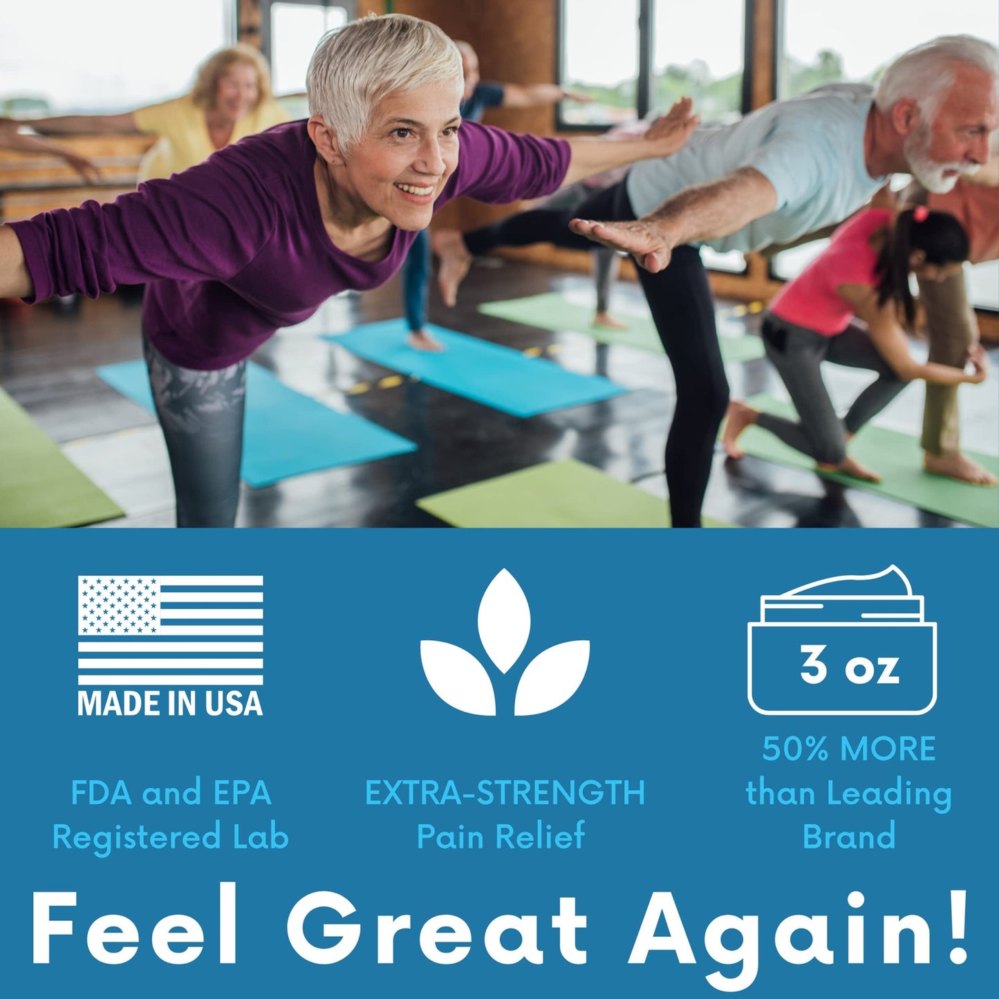 FLEXA Natural Relief Cream - Use on Muscles, Back, Neck, and Joints - with Arnica, Menthol, MSM, Ilex Leaf, and Tea Tree Oil - 3 Oz Jar - dailyvitalstore