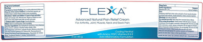 FLEXA Natural Relief Cream - Use on Muscles, Back, Neck, and Joints - with Arnica, Menthol, MSM, Ilex Leaf, and Tea Tree Oil - 3 Oz Jar - dailyvitalstore