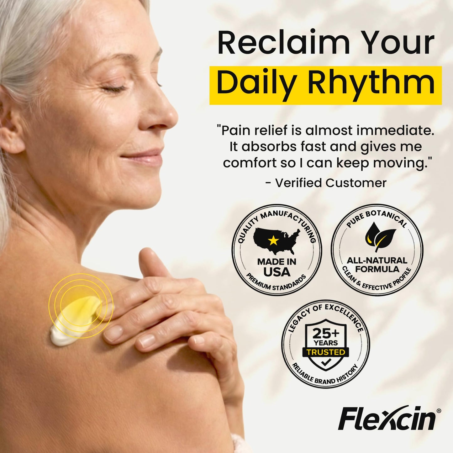 Flexcin Motion Lotion with CM8 - Joint & Muscle Therapy Cream for Back, Neck, Knee, Hand, Foot - Fast Absorbing with DMSO, Emu Oil, Aloe Vera - Non-Greasy 4oz Jar - dailyvitalstore