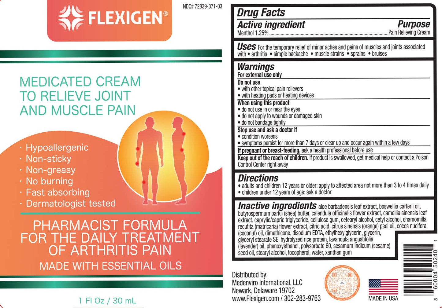 FLEXIGEN Pain Cream Lotion 3-Pack – Natural Menthol Formula with Frankincense & Essential Oils – Fast-Acting, Non-Greasy, Pleasant Scent - dailyvitalstore